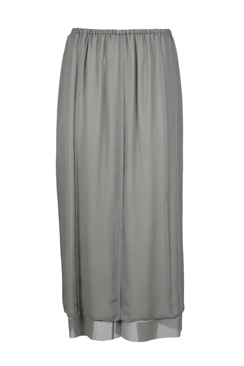 Long Silk Skirt - Grey