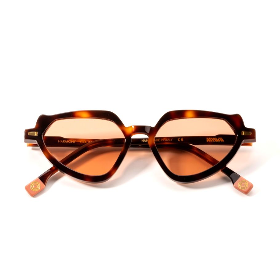 Harmony Geometric Tortoiseshell Acetate Sunglasses with Amber Lenses