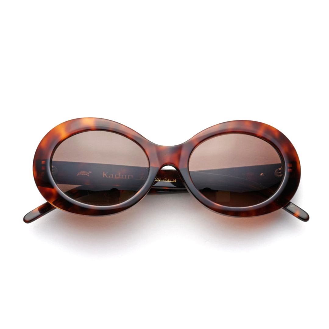 Dolce Vita Oval-Shaped Tortoiseshell Sunglasses with Brown Tinted Lenses