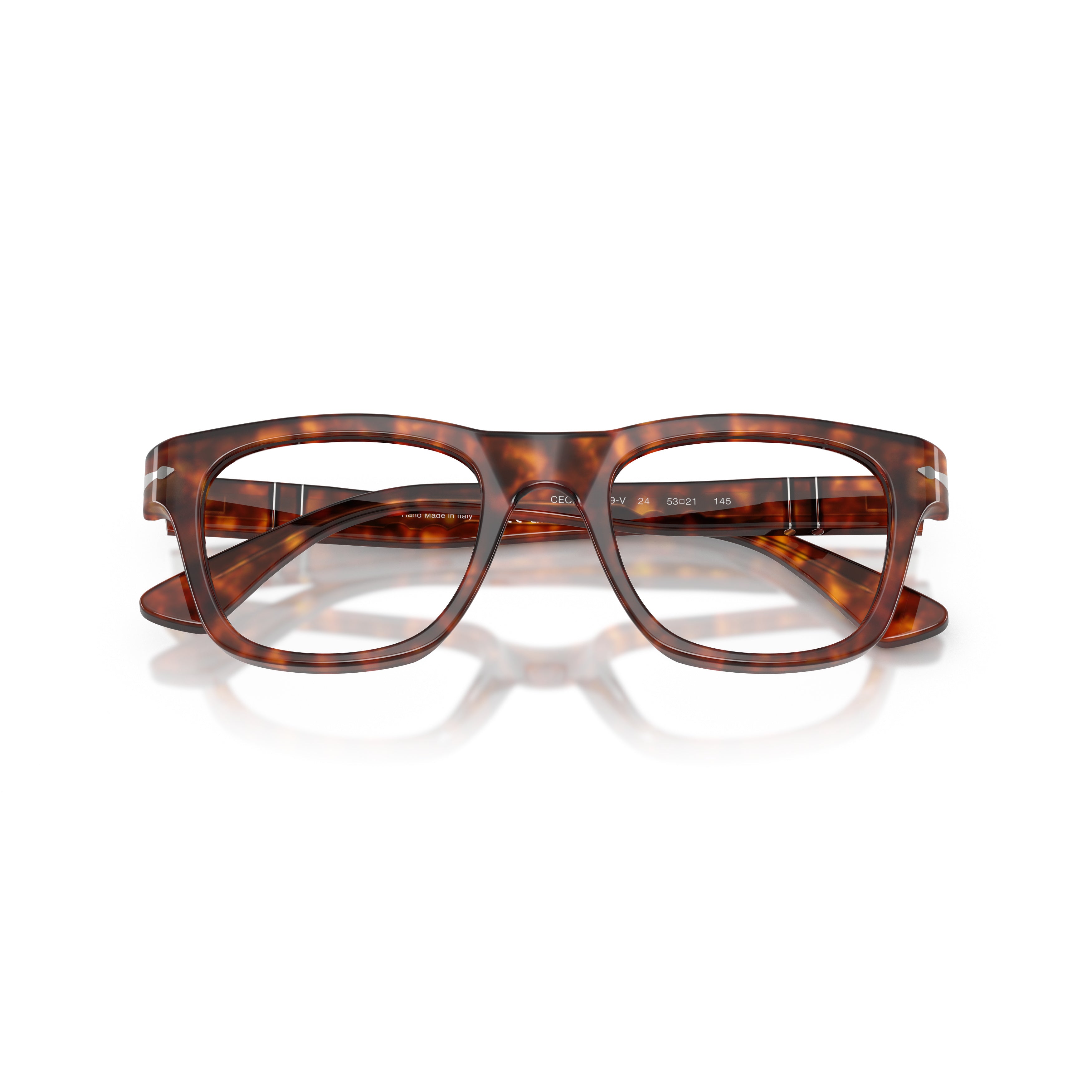 0po3389v Oversized Tortoiseshell Sunglasses with Silver Arrow Detail