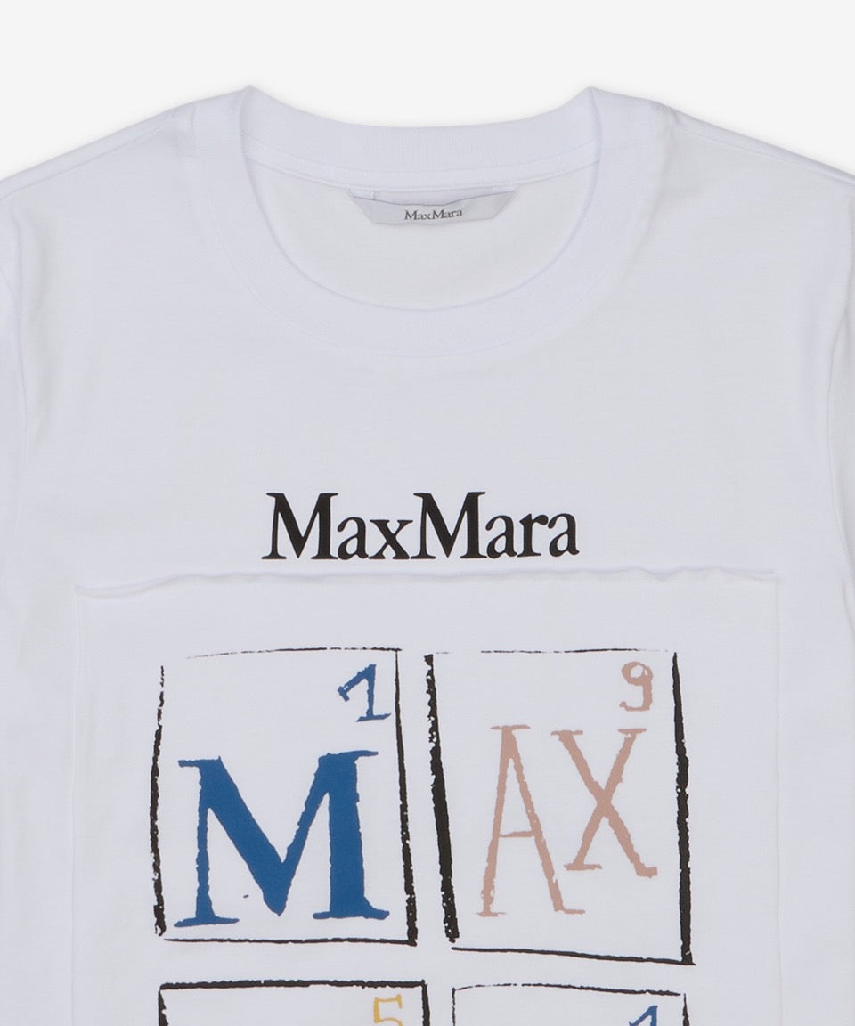 Graphic Print White Cotton T-Shirt with Relaxed Fit