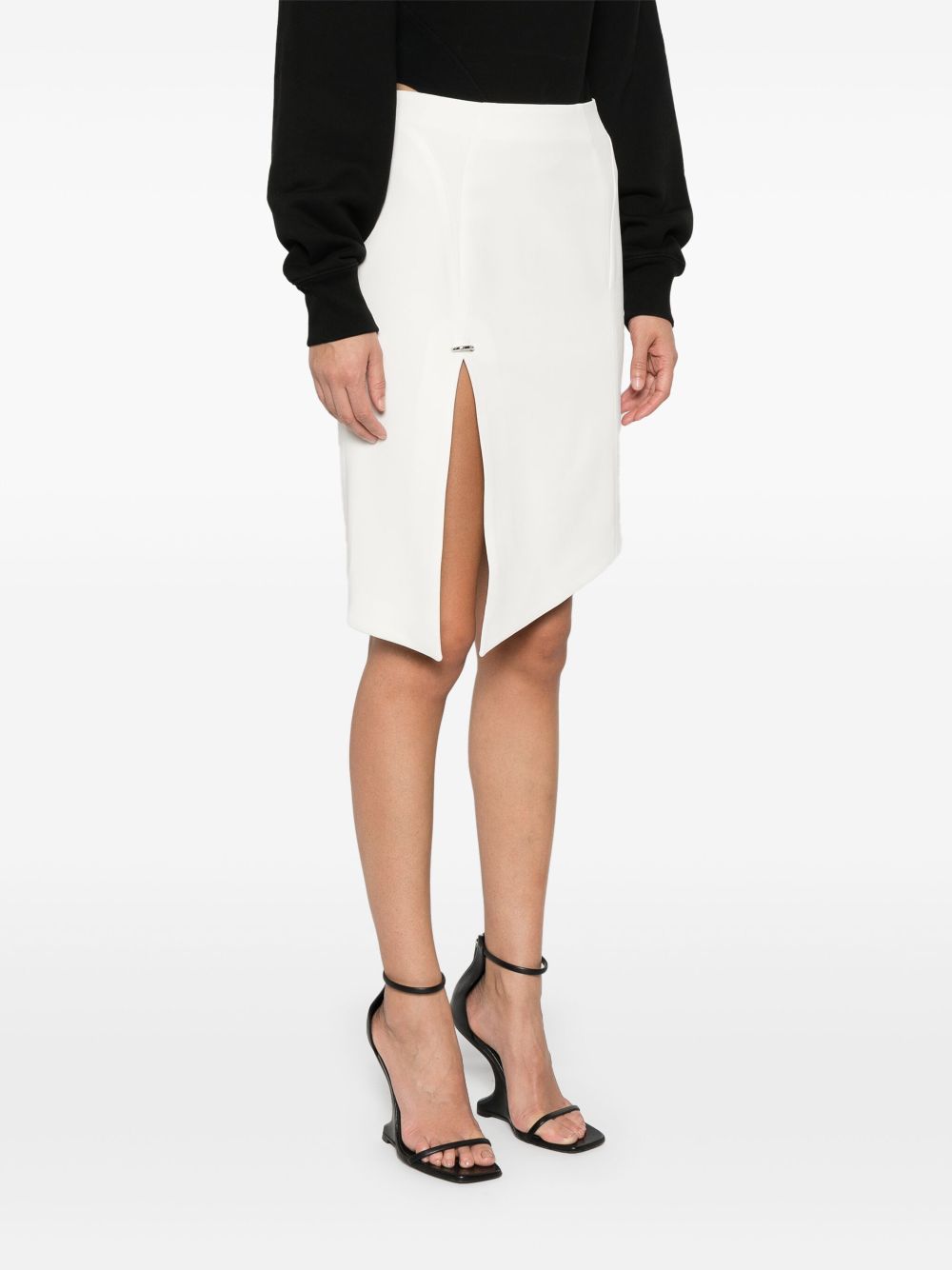 Asymmetric Ecru Midi Skirt