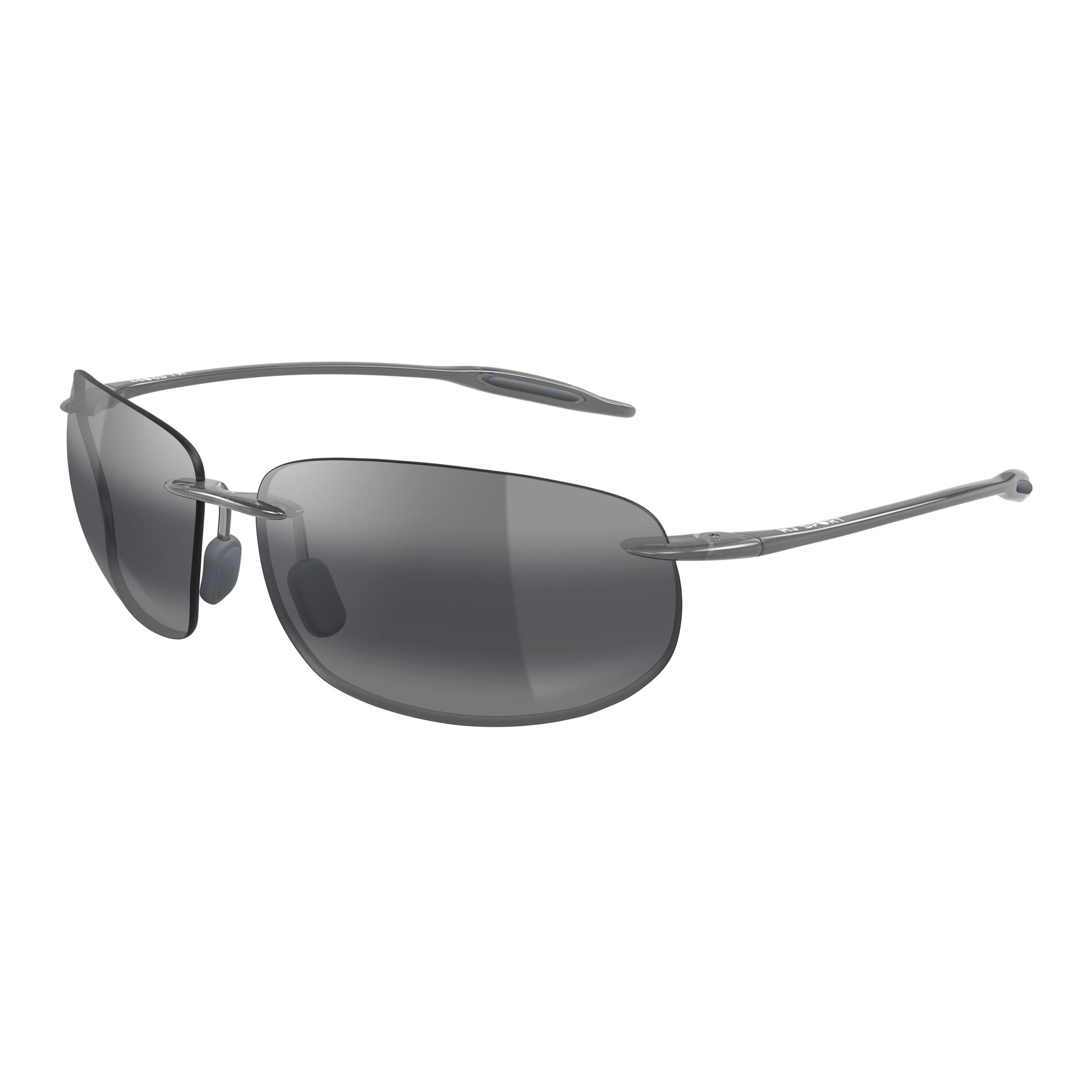 Breakwall Rimless Rectangular Sunglasses with Curved Temples