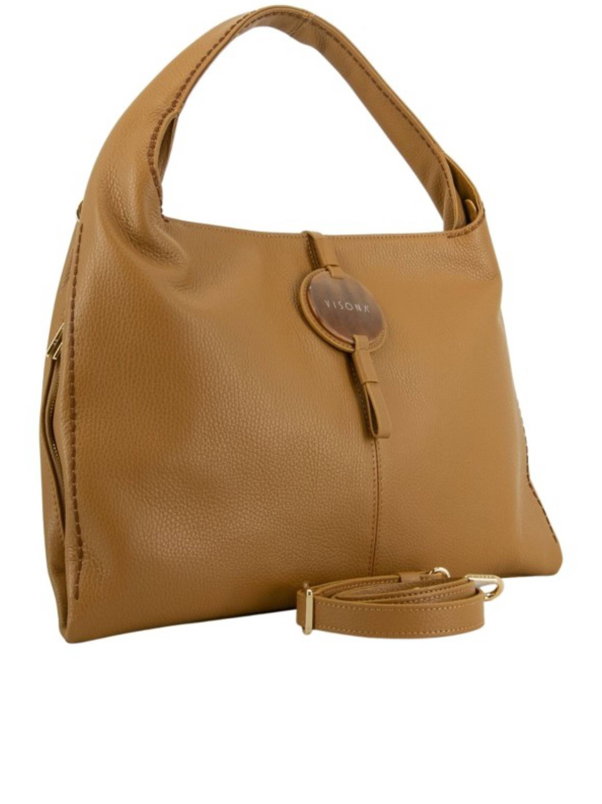 California Medium Pebbled Leather Shoulder Bag