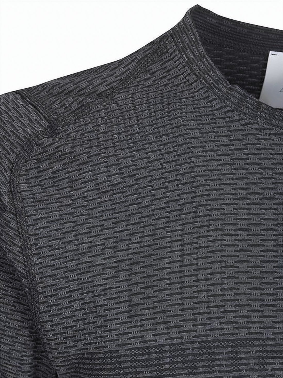 Black Polyamide Polypropylene Textured Training T-Shirt