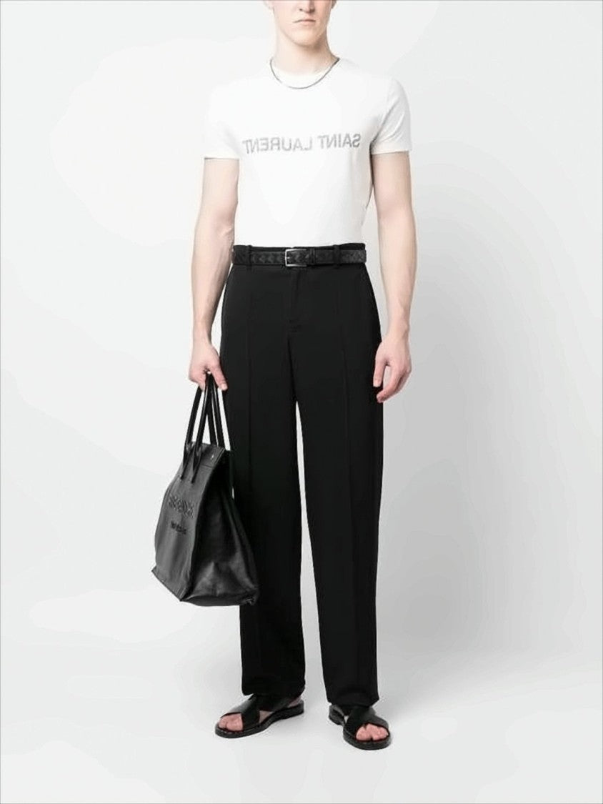 Minimalist Crew Neck T-Shirt with Bold Text Print