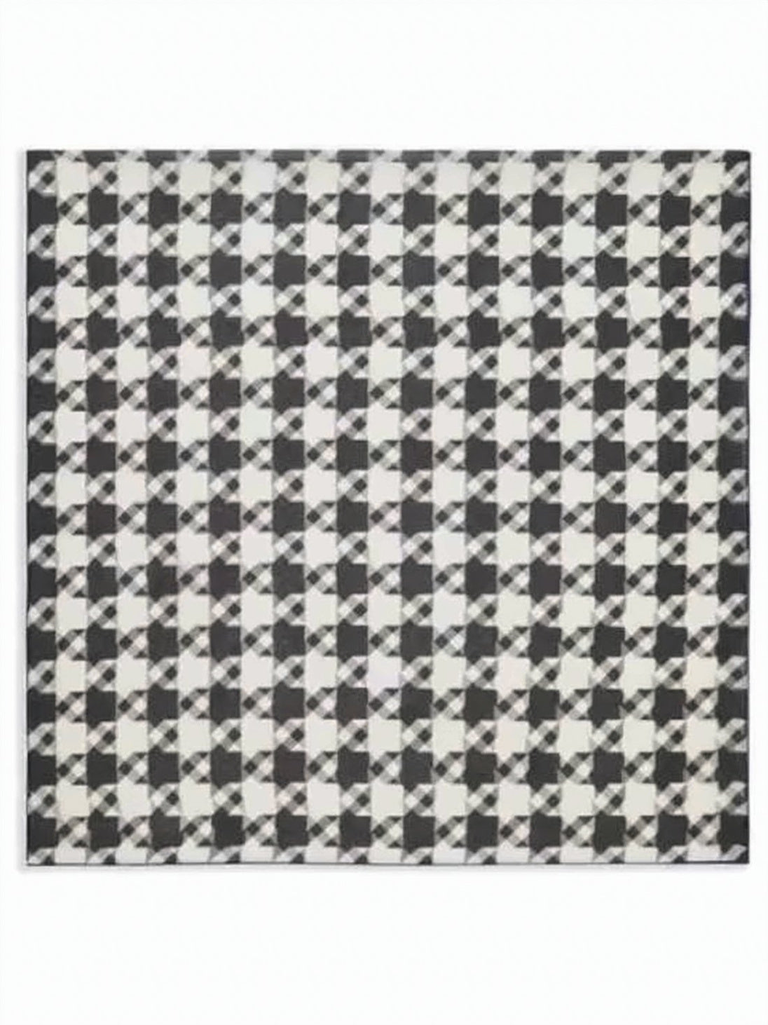 Monochrome Houndstooth Silk Scarf