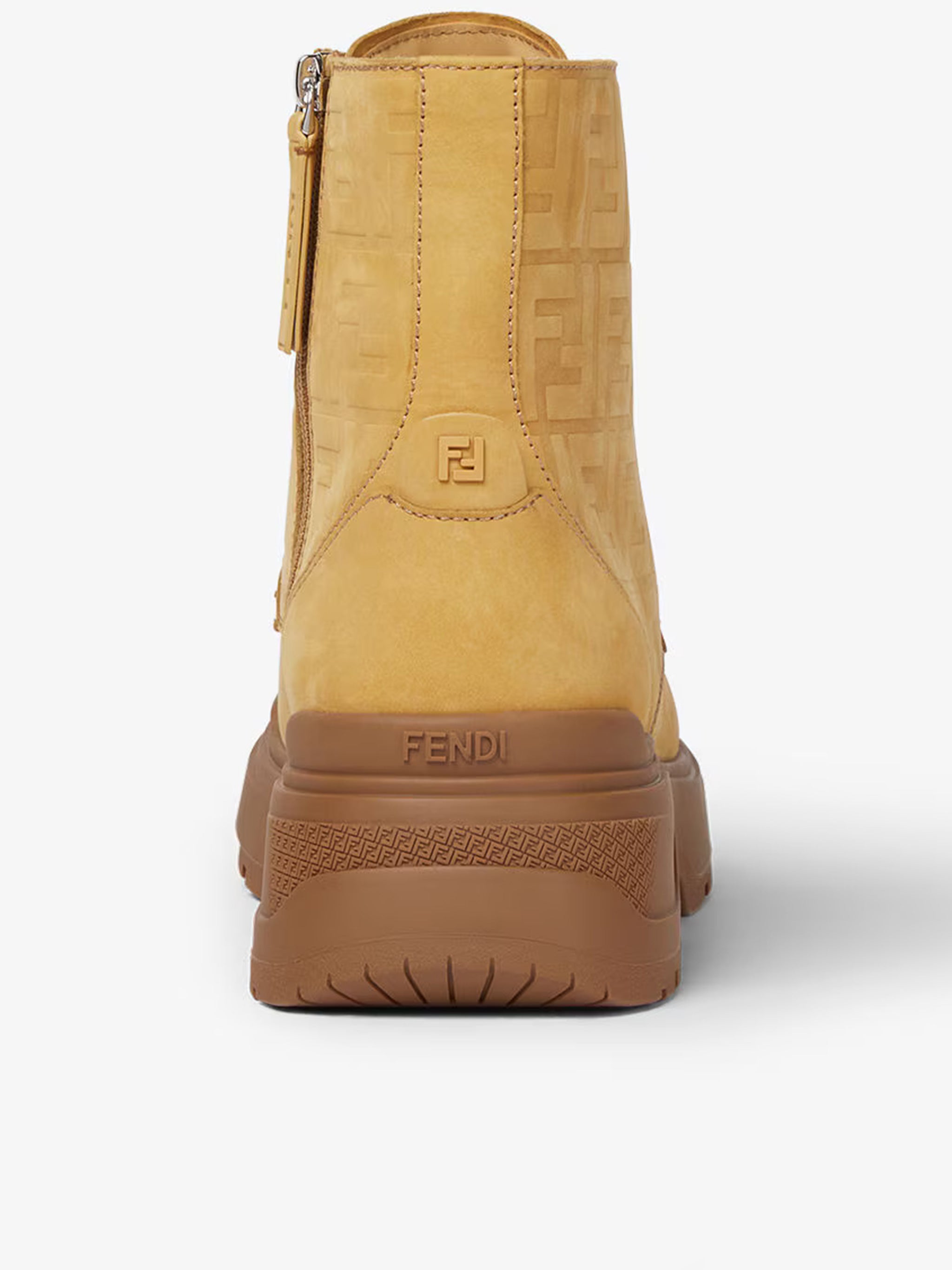 High-Top Nubuck Leather Embossed Pattern Boots
