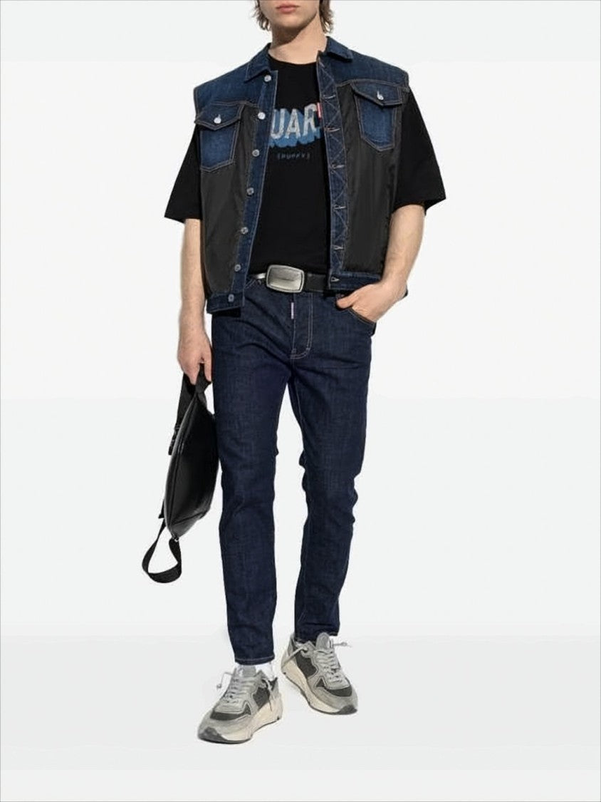 Straight-Leg Denim Pants with Contrast Stitching
