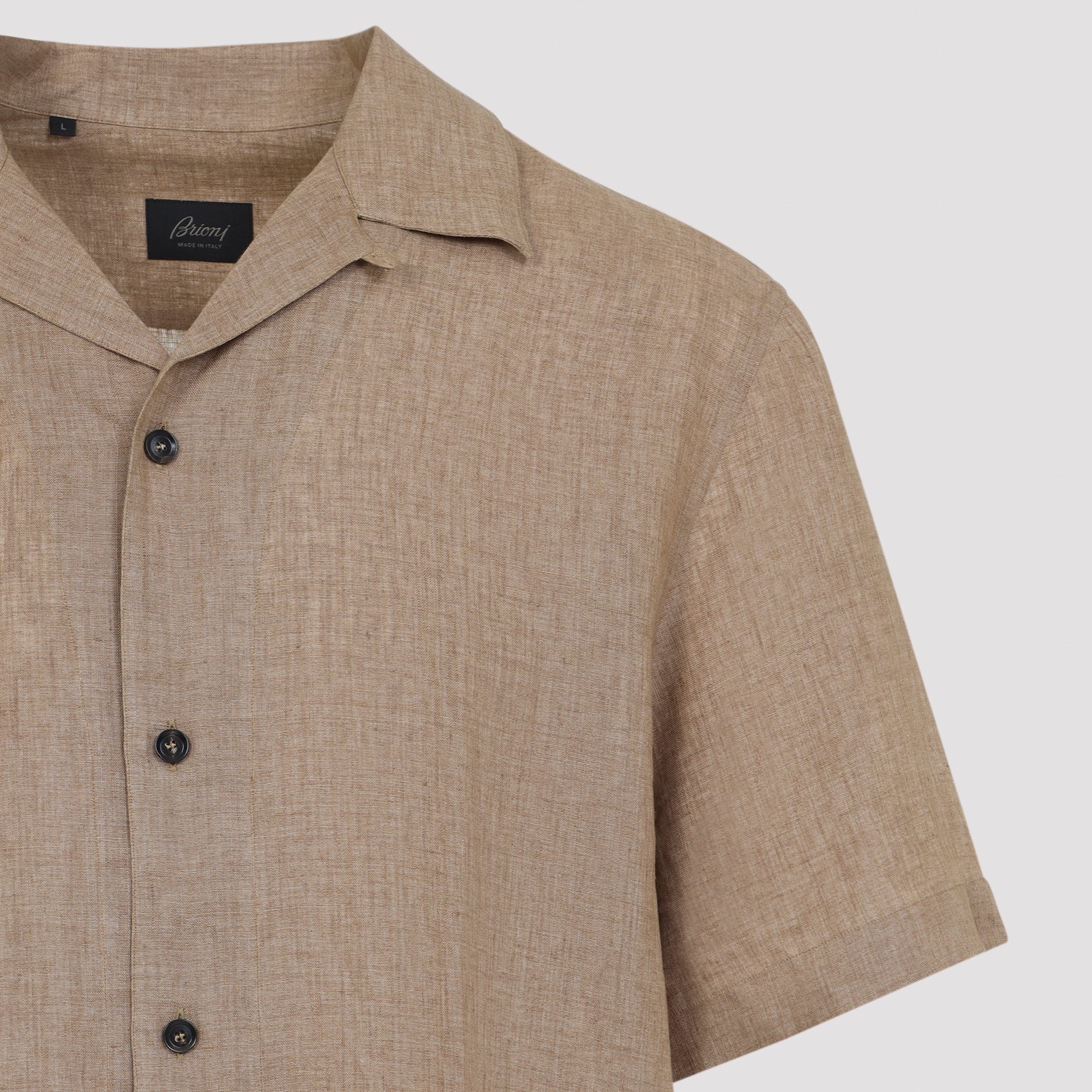 Premium Linen Short-Sleeve Shirt With Classic Camp Collar