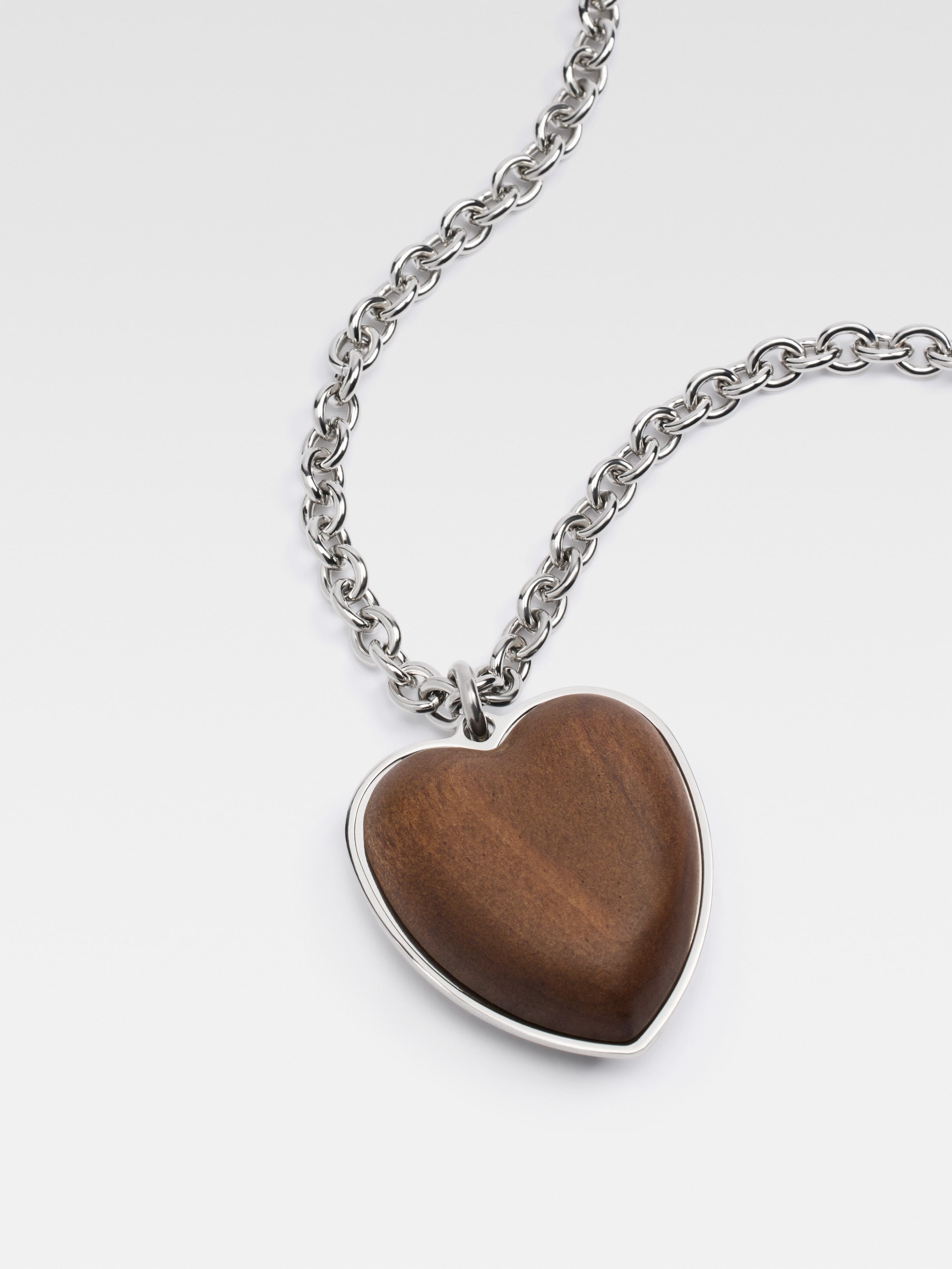 Heart Pendant Necklace with Silver-Tone Chain