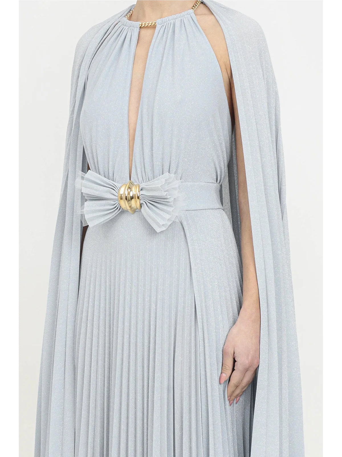 Light Blue Viscose Polyester Polyamide Dress