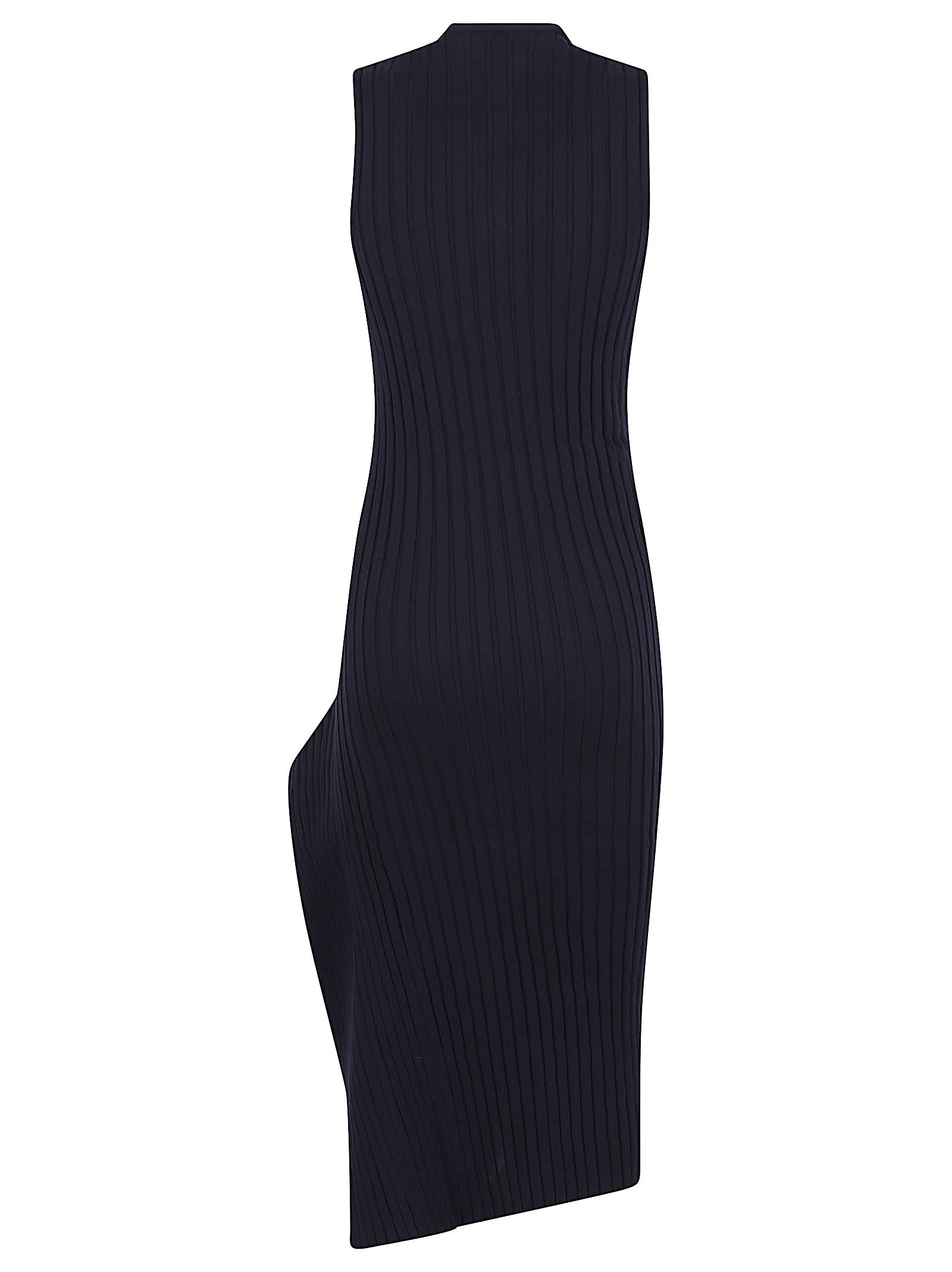 Ribbed Midi Dress With Keyhole Cutout