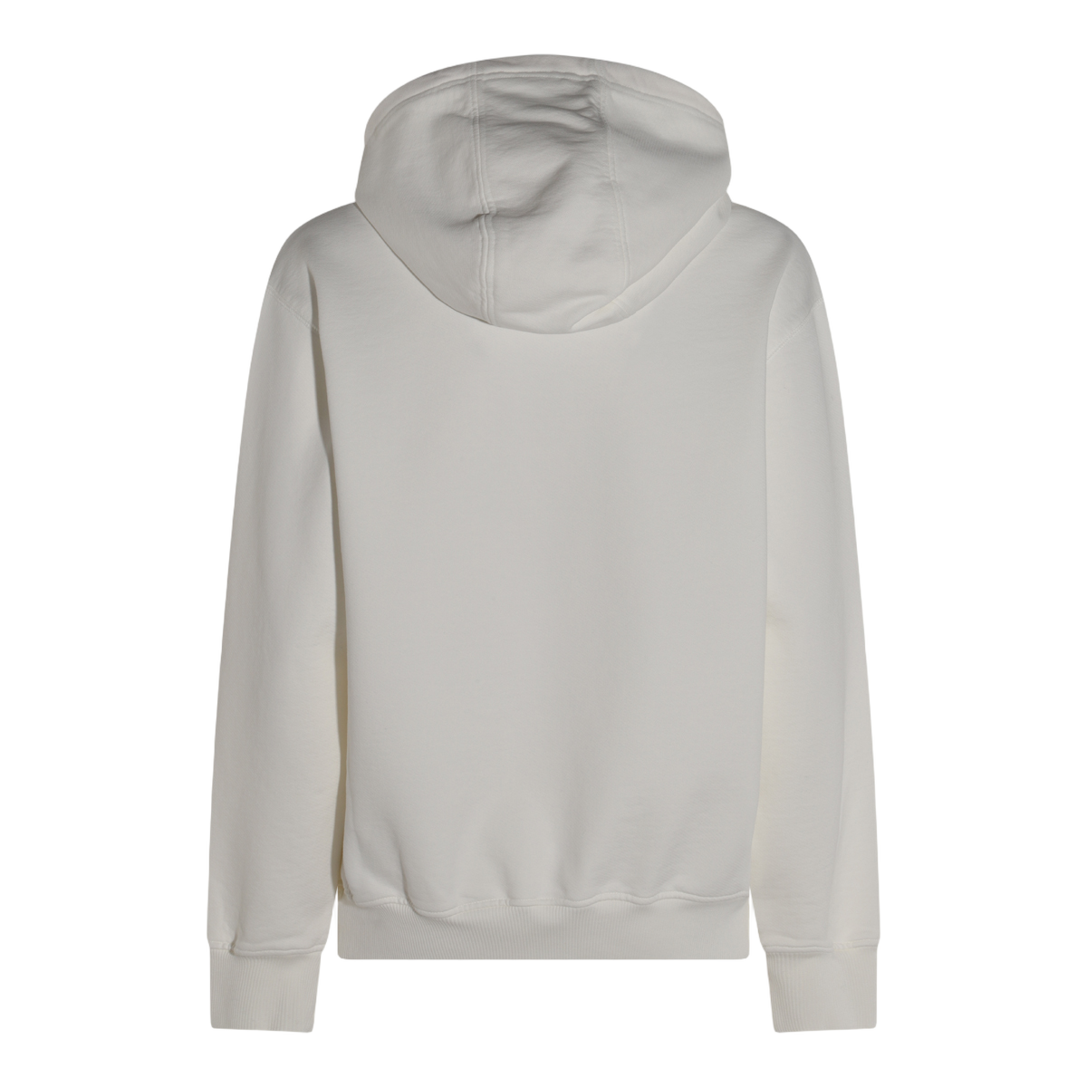 Relaxed-Fit Creamy White Hoodie with Floral Embroidery