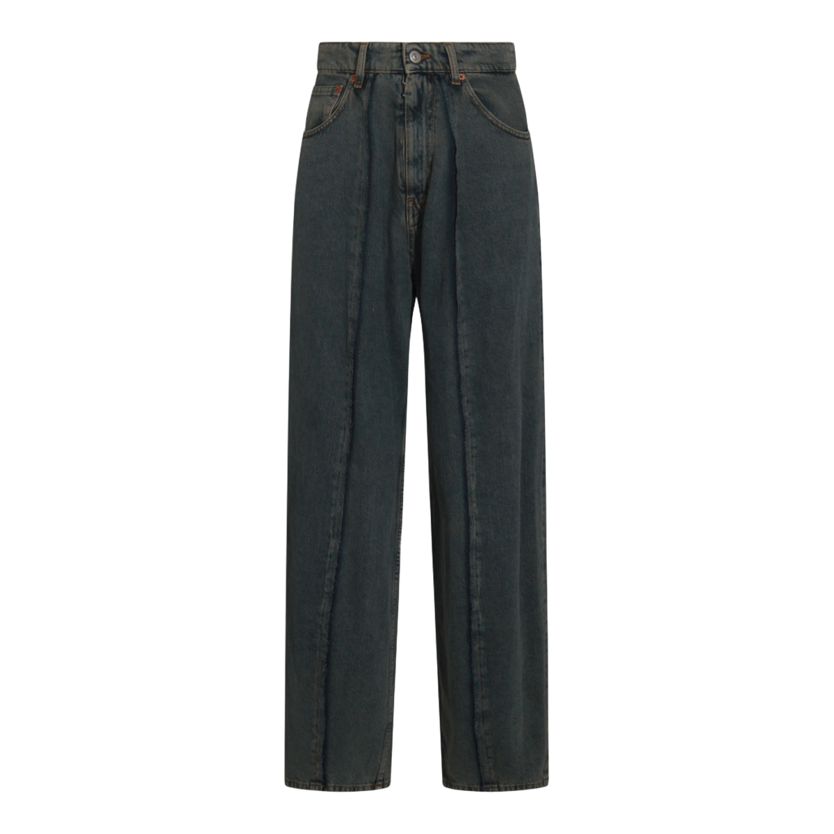 High-Waisted Straight-Leg Jeans with Classic Five-Pocket Design