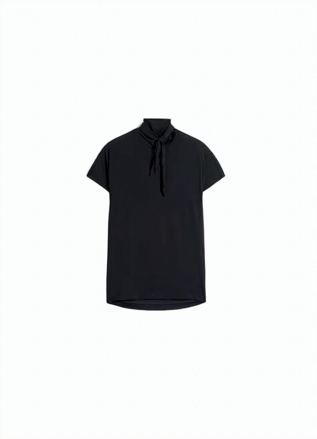 Short-Sleeved Top with Tied Neckline