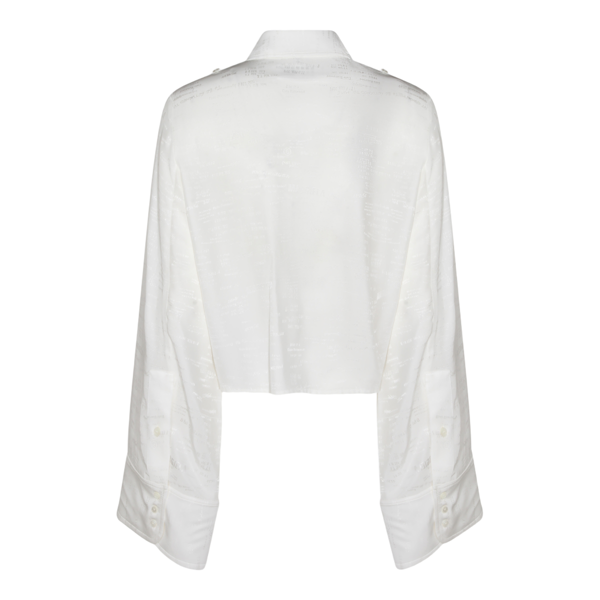Cropped Long-Sleeved Shirt with Classic Collar