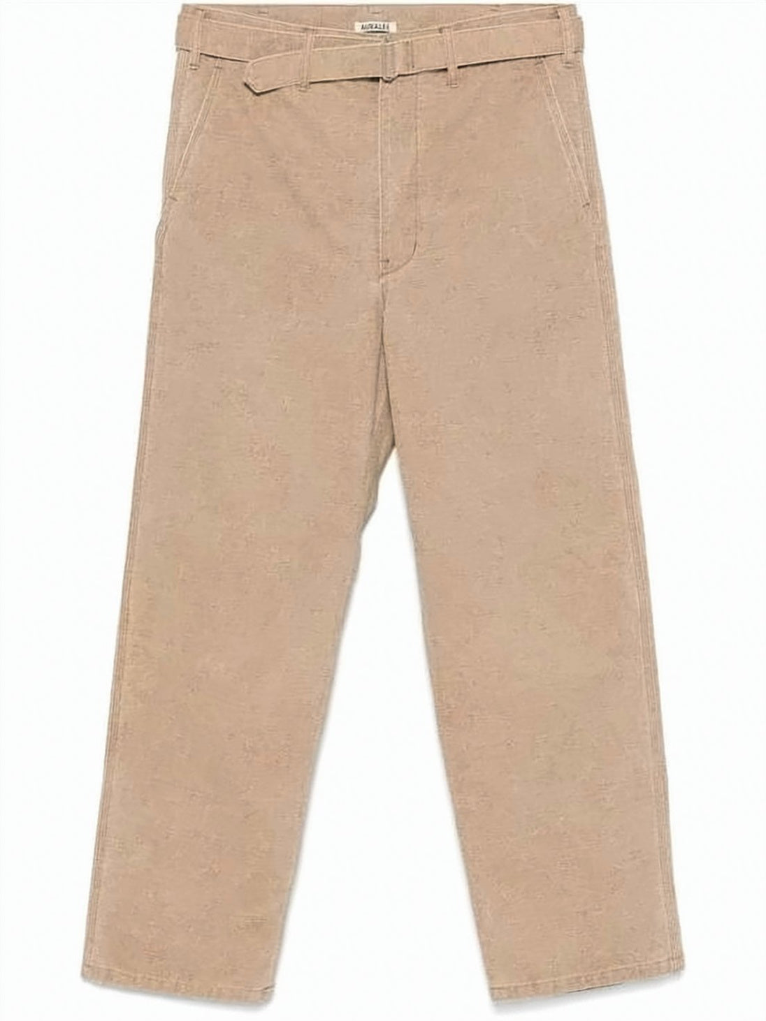 Brown Straight-Leg Pants with Mid-Rise Waist