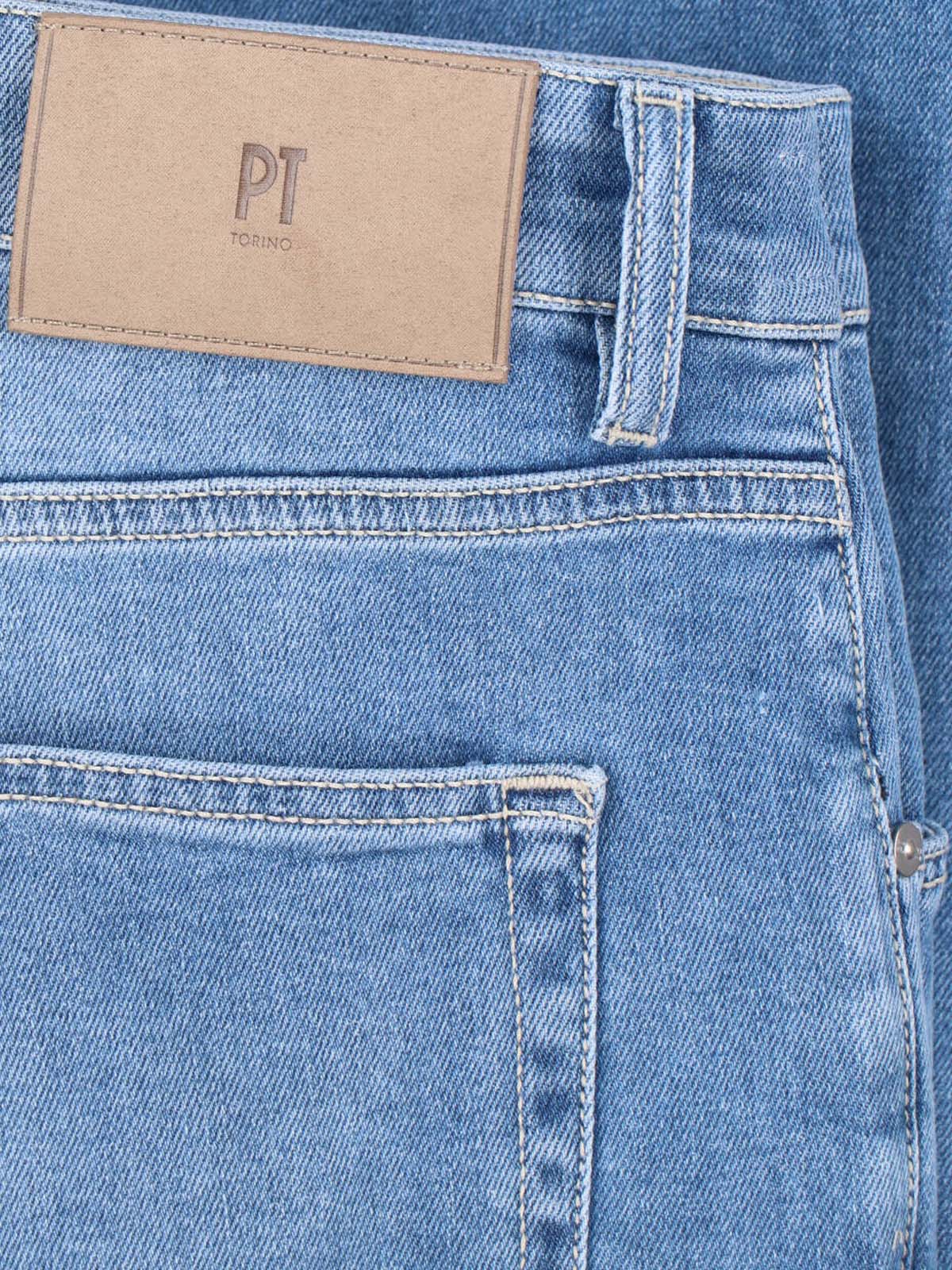 Blue Straight-Leg Stretch Cotton Jeans
