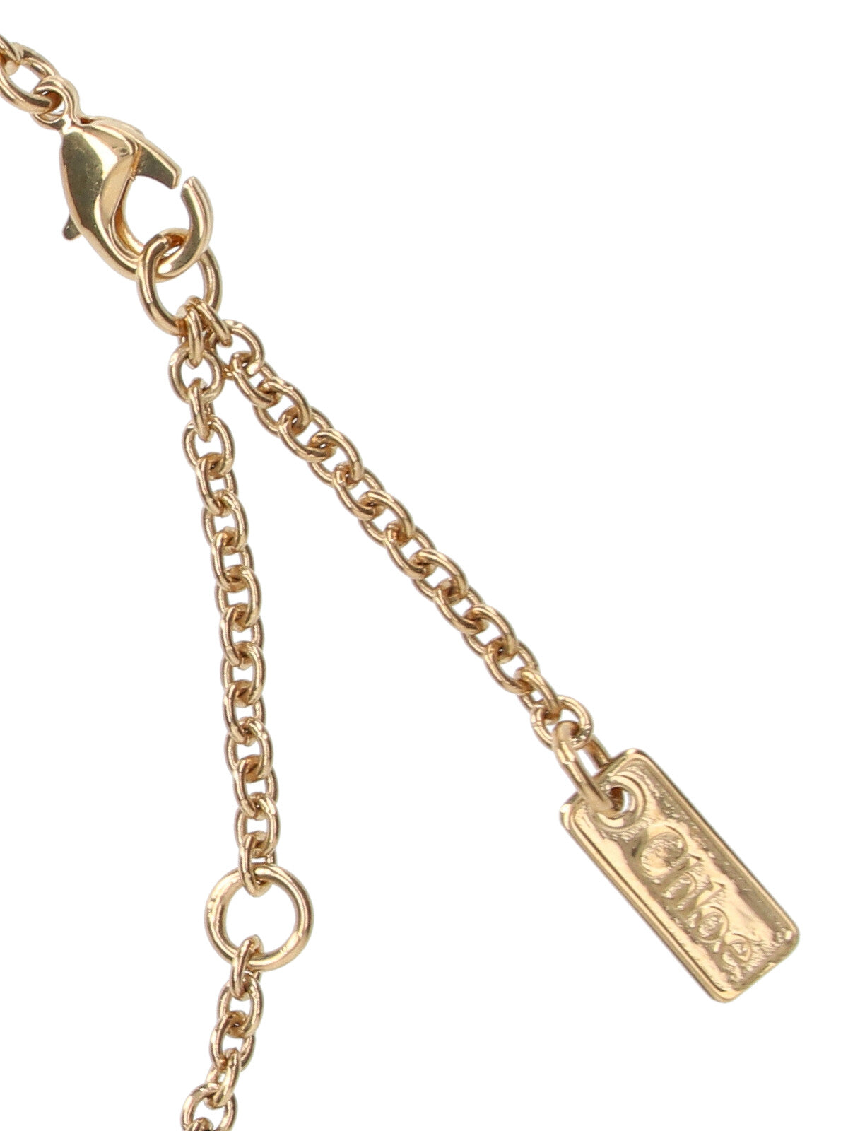 Gold-tone Brass Necklace with Adjustable Charm Detail