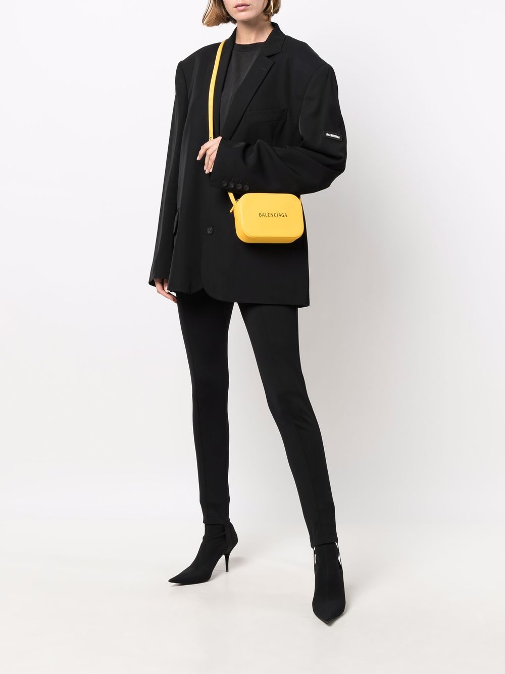 Fluid Viscose Gabardine Jacket with Notch Lapel and Button Detailing