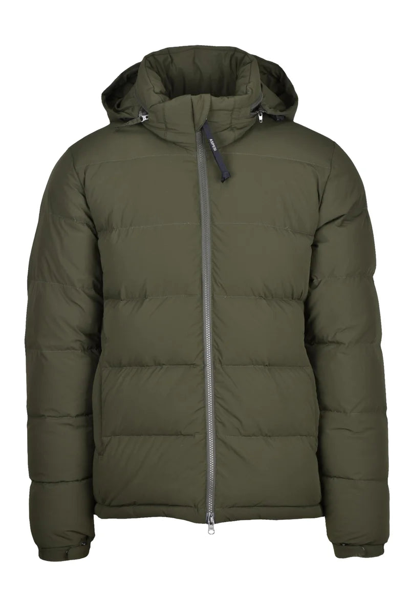 Stretch Down Jacket Zip Pockets - Green