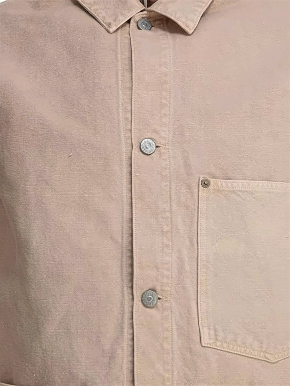 Relaxed Fit Beige Jacket with Classic Collar