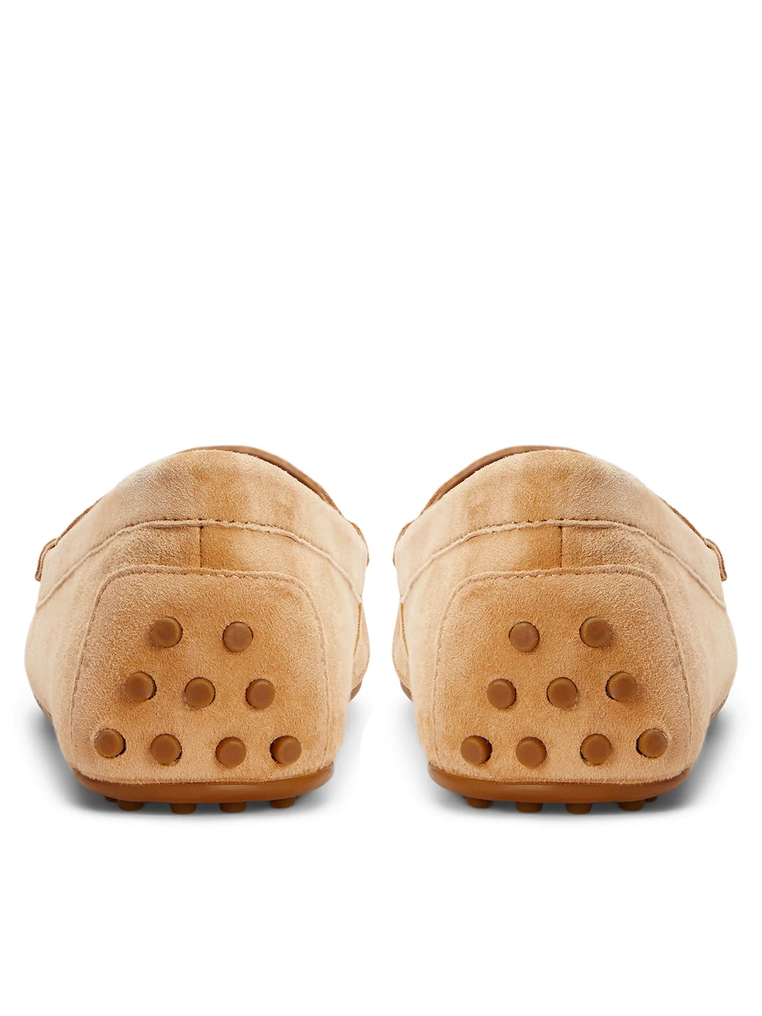 Natural Tone Suede Moccasin Flats