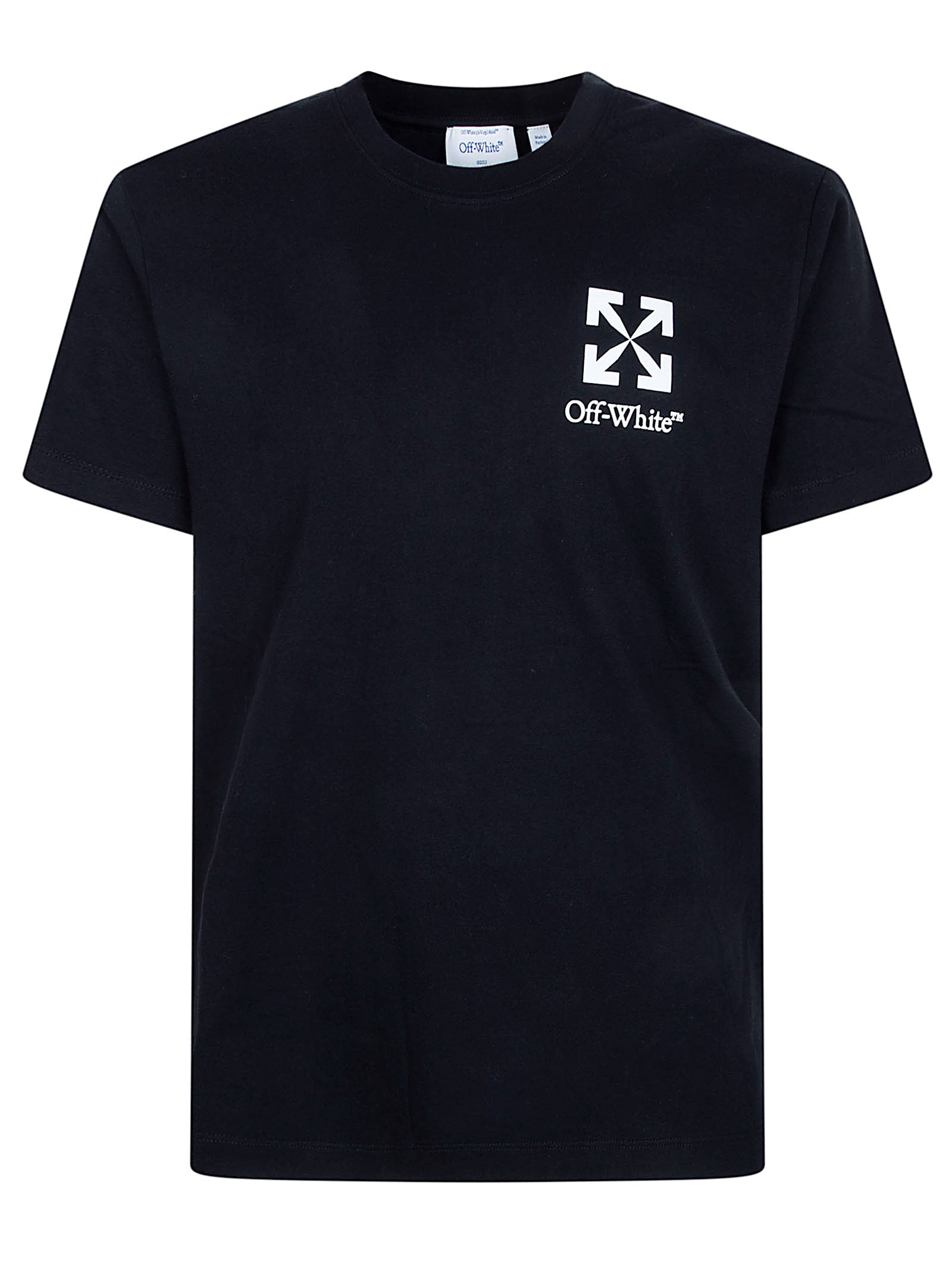Slim Fit Minimalist Black T-Shirt with Iconic Arrow Logo