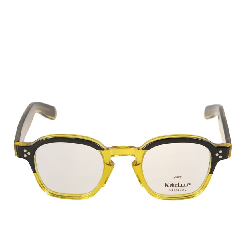 Jack Translucent Yellow Square Frame Sunglasses with Accented Temples