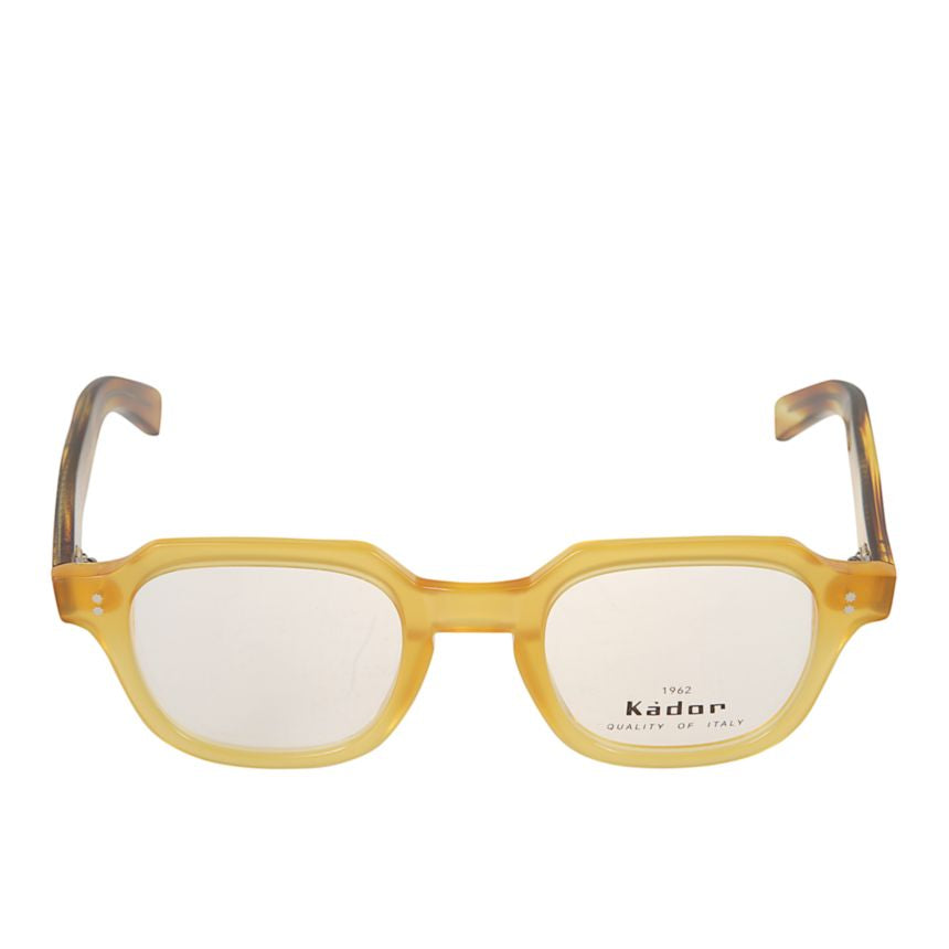 K-Story/N Translucent Amber Rectangular Sunglasses with Tortoiseshell Temples