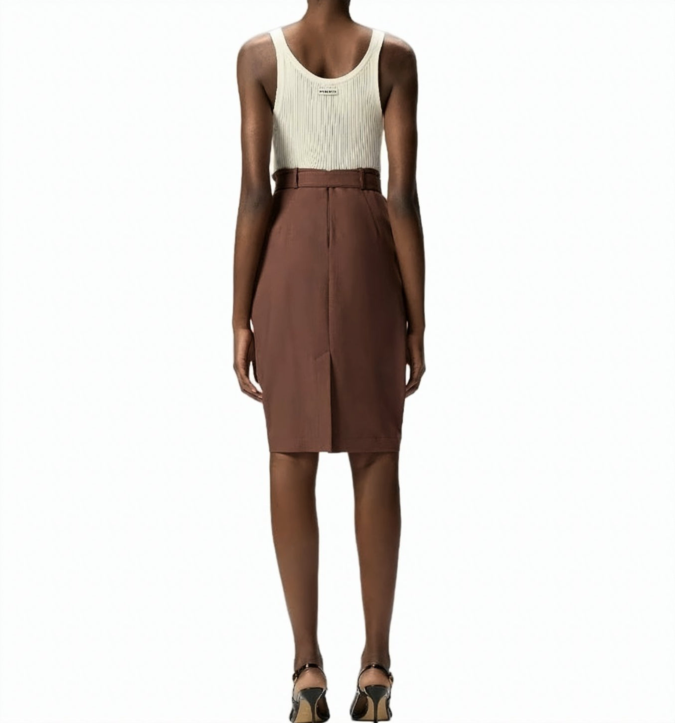 Edwena Linen Effect Midi Skirt