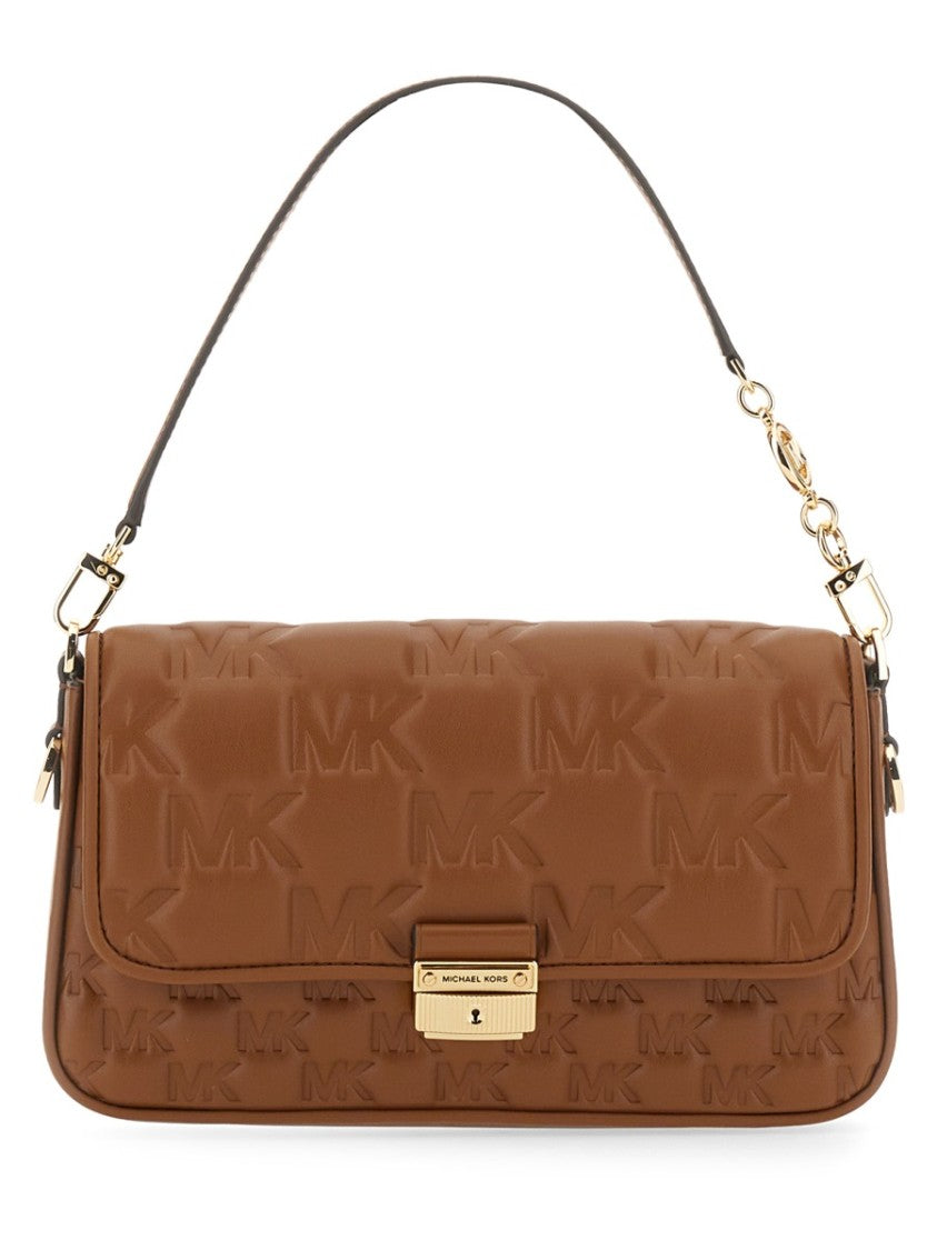 Logo-Embossed Structured Shoulder Bag