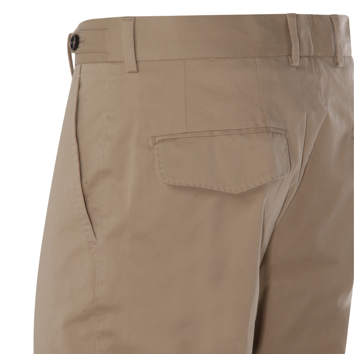 Tailored Beige Trousers with Button Details
