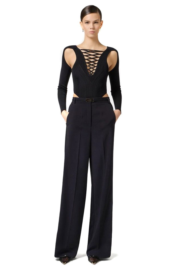 Wide-Leg Trousers With High Waist