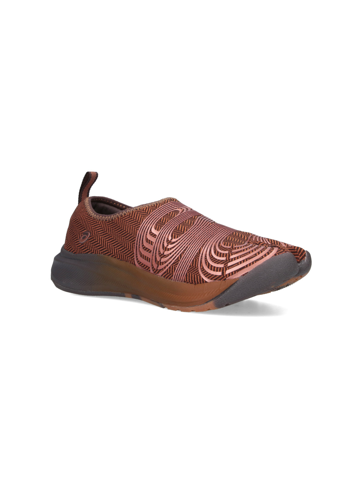 Brown Swirling Pattern Slip-On Sneakers