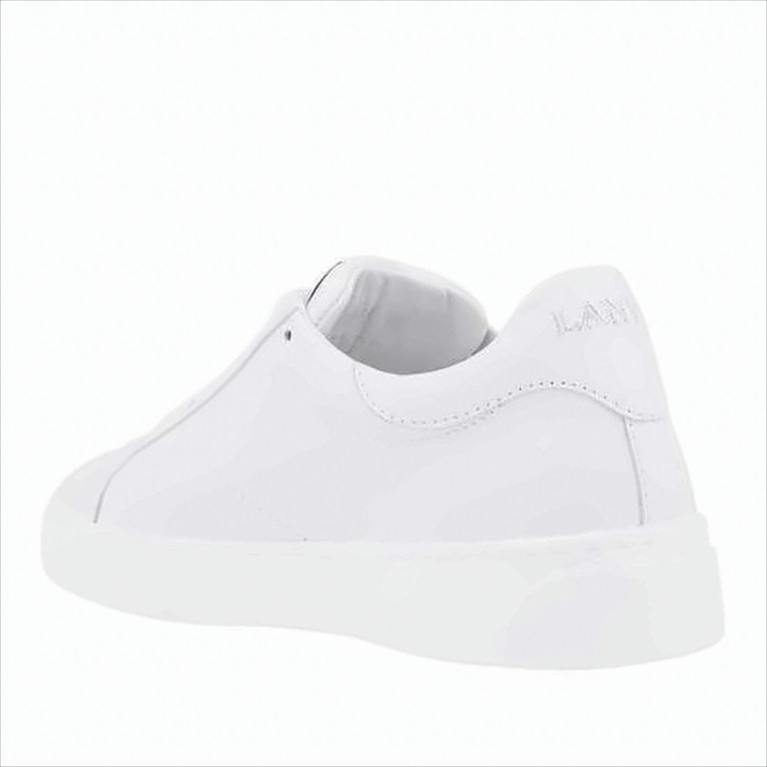 Minimalist White Calf Leather Sneakers with Embossed Branding