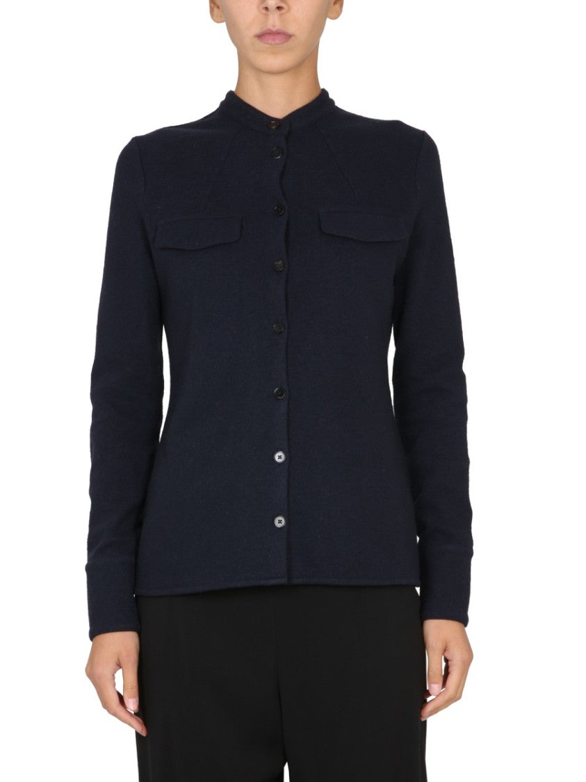Tailored Long-Sleeved Shirt With Mandarin Collar