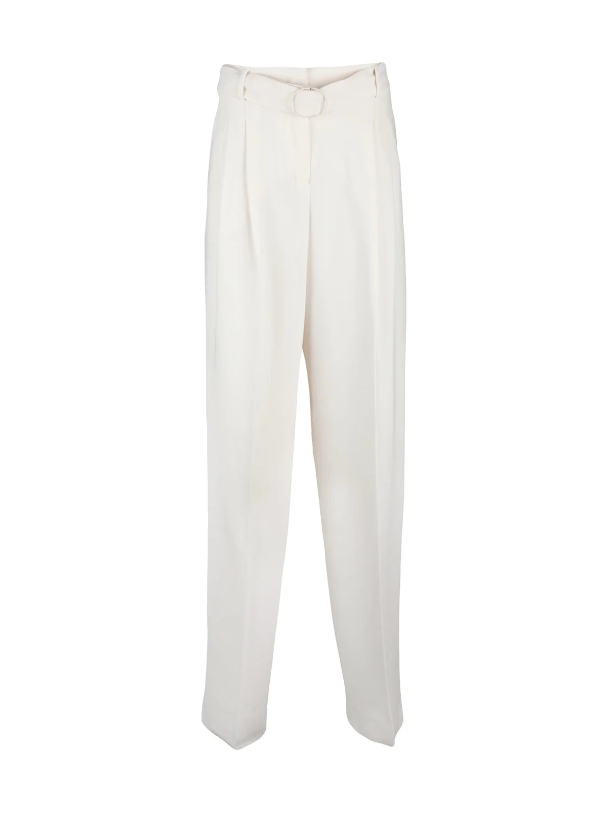 High-Waist Trousers with Pleats and Fluid Drape