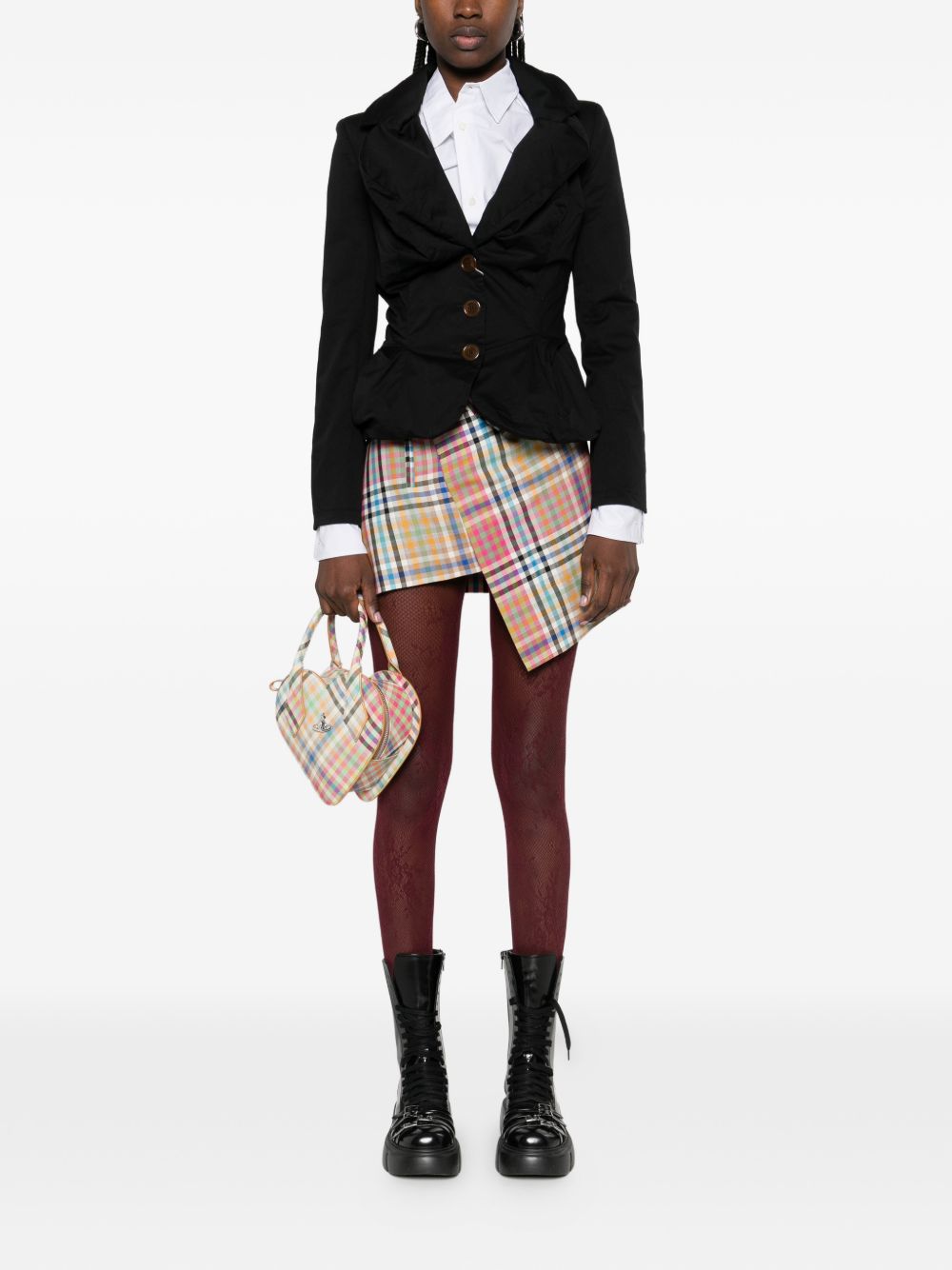 Tailored Black Jacket With Notched Lapel And Flared Hem