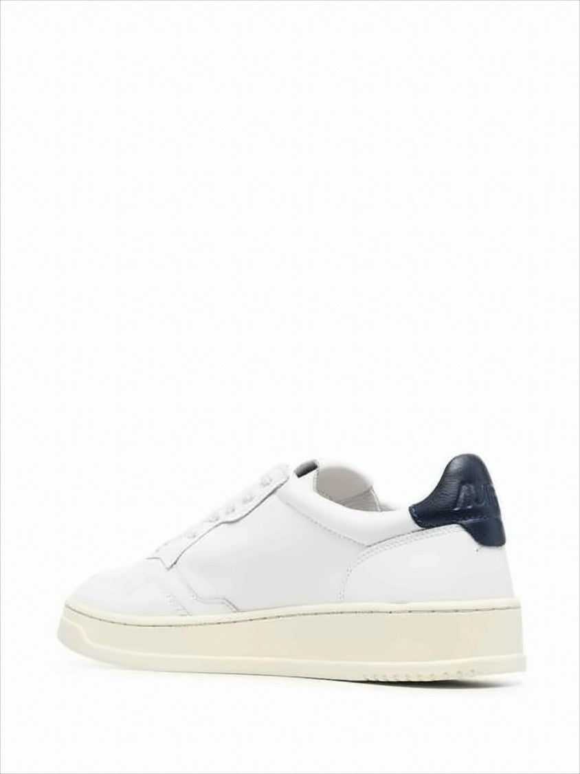 Minimalist Low-Top Sneakers with Perforated Detailing