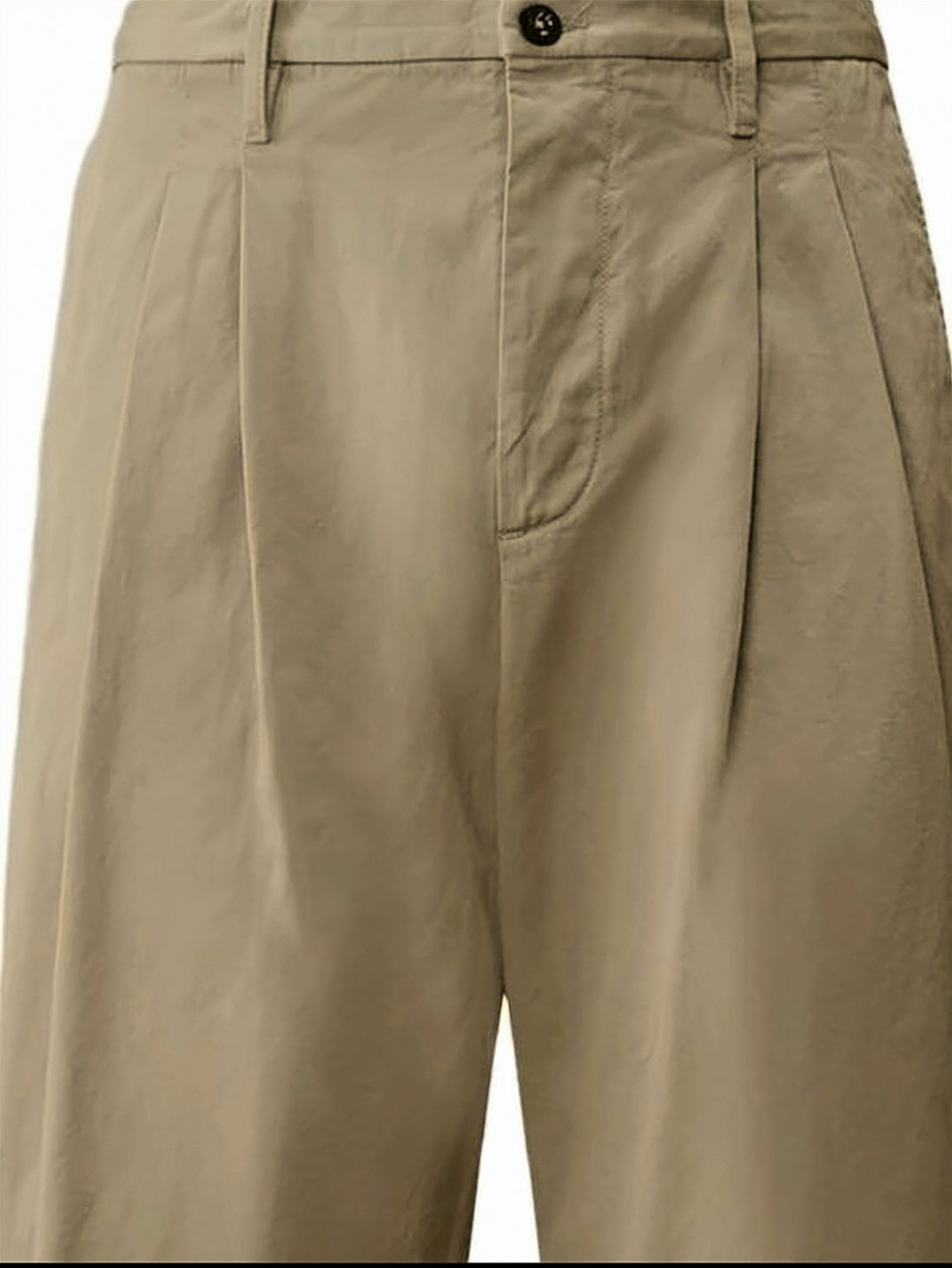 Black High Waist Pleated Cotton Trousers