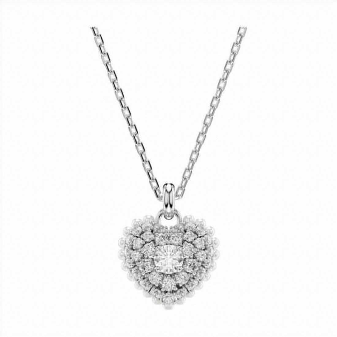 Heart-Shaped Pendant Necklace with Polished Metal