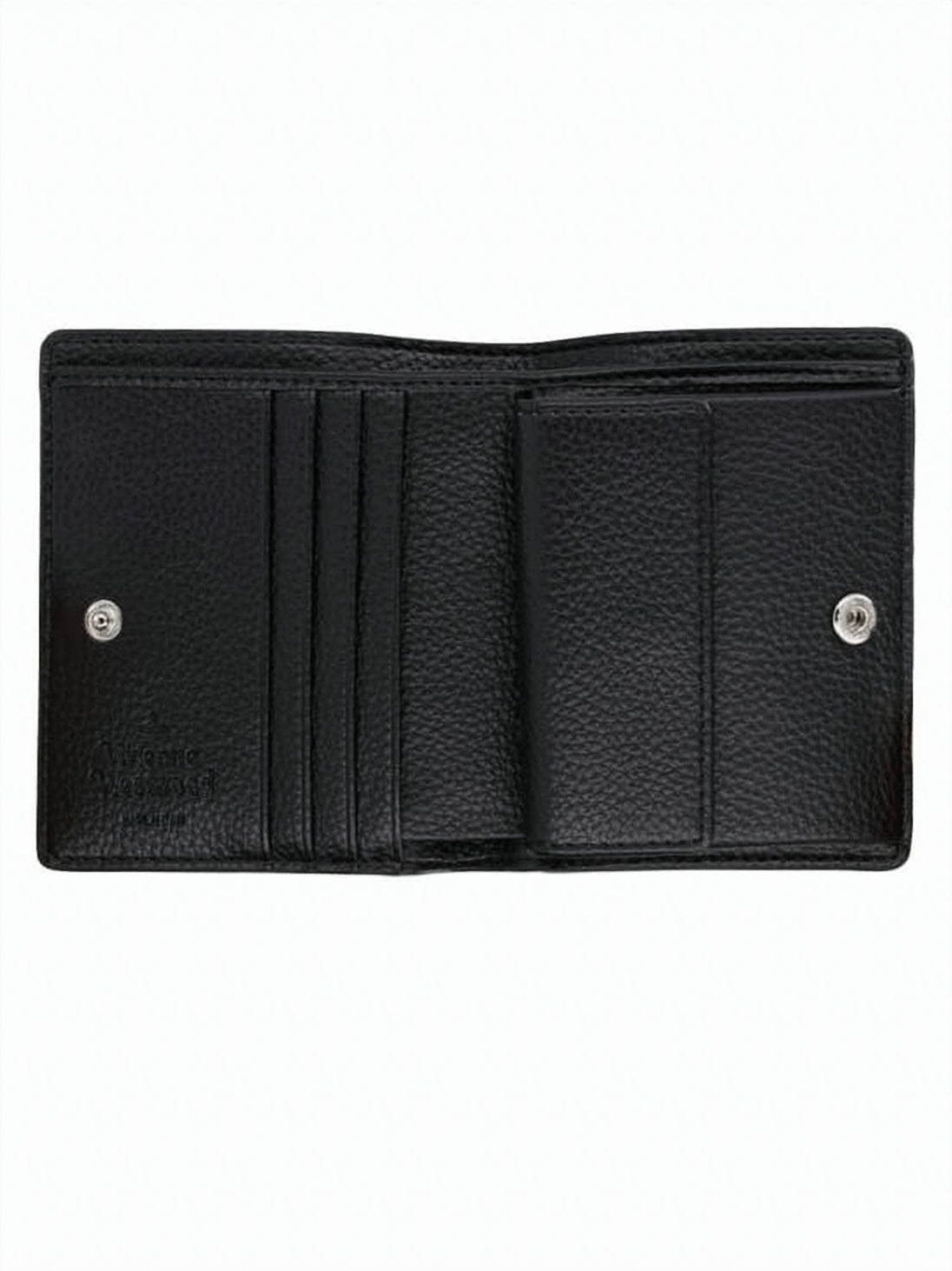 Textured Pebbled Finish Bifold Wallet with Metallic Emblem