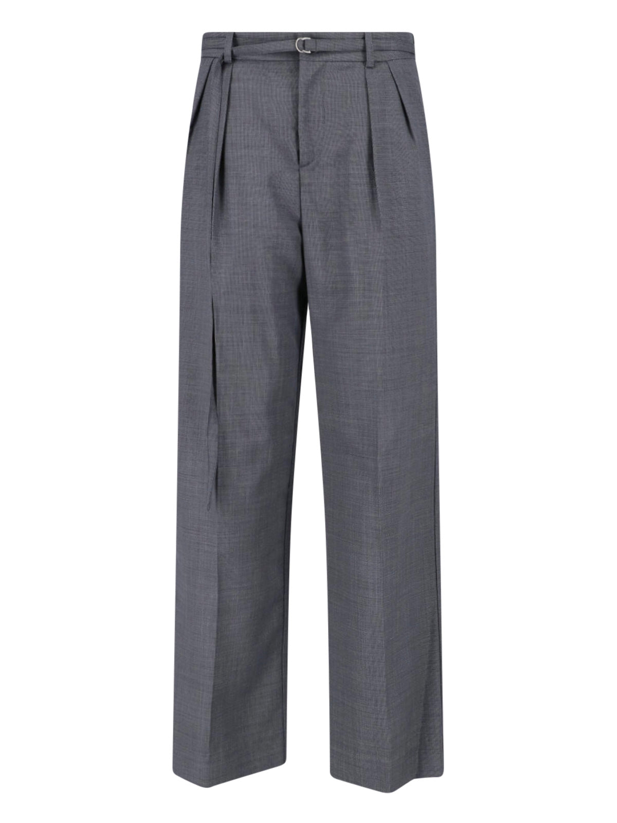 Grey High-Waisted Tailored Virgin Trousers