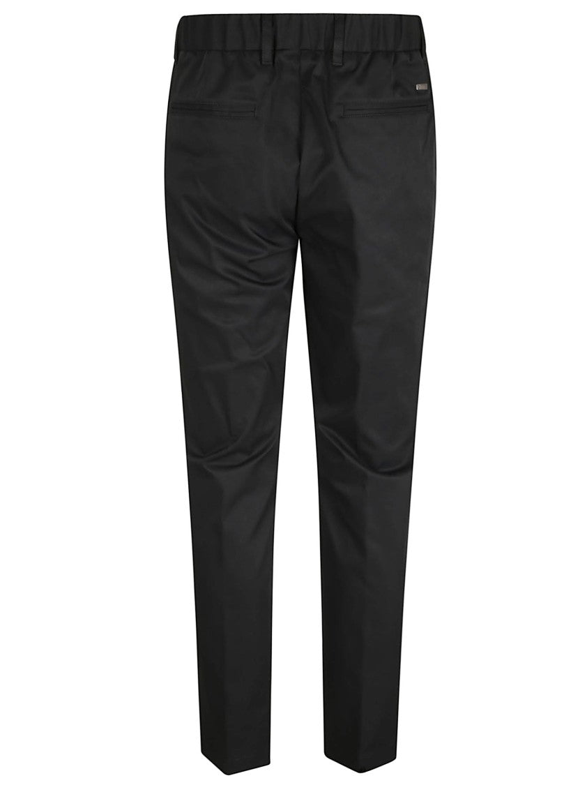 Mechanical Stretch Twill Trousers With Drawstring Waist And Vintage Finish