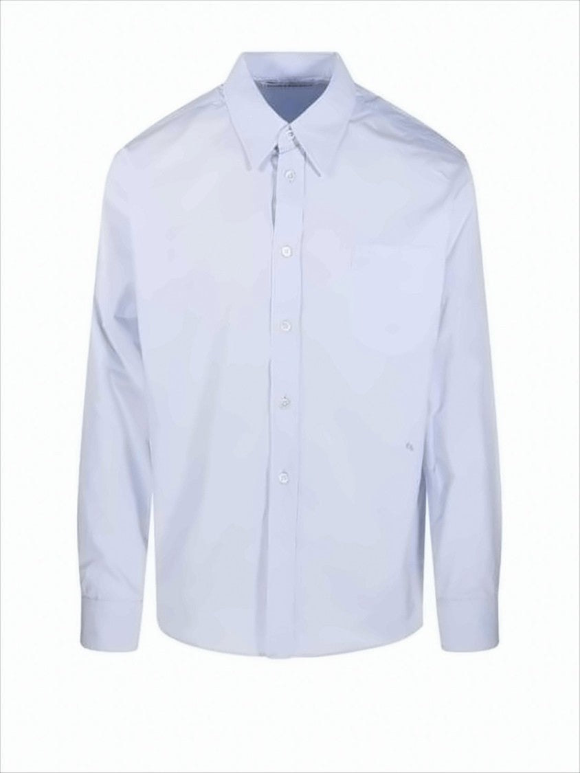 Long-Sleeve Button-Down Shirt with Chest Pocket