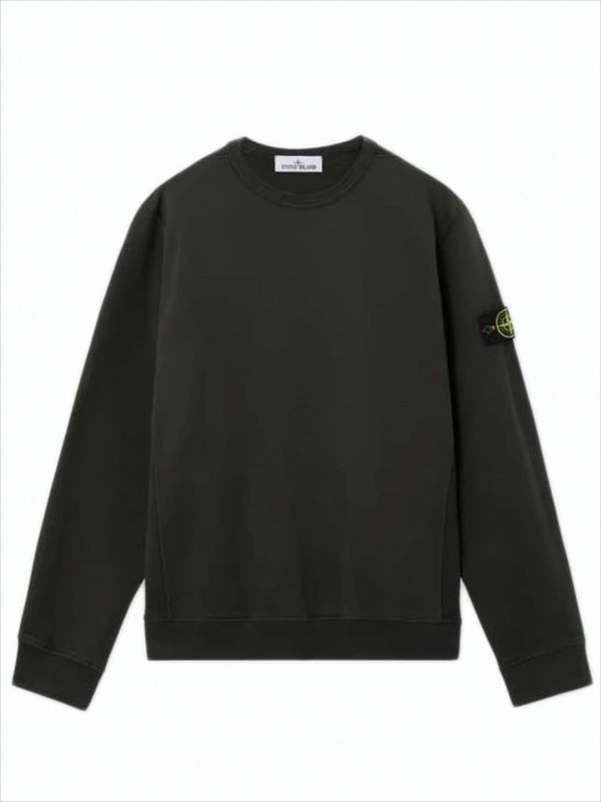 Long-Sleeve Black Sweatshirt with Design and Patch Logo
