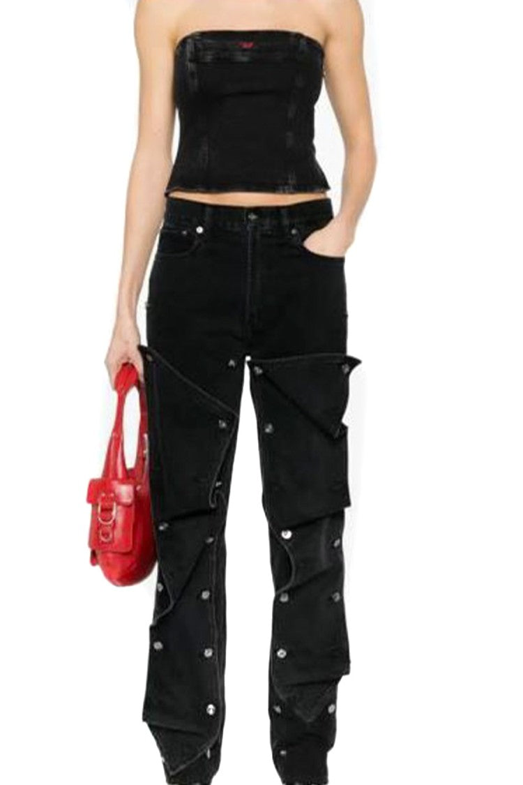 Strapless Denim Top with Structured Fit