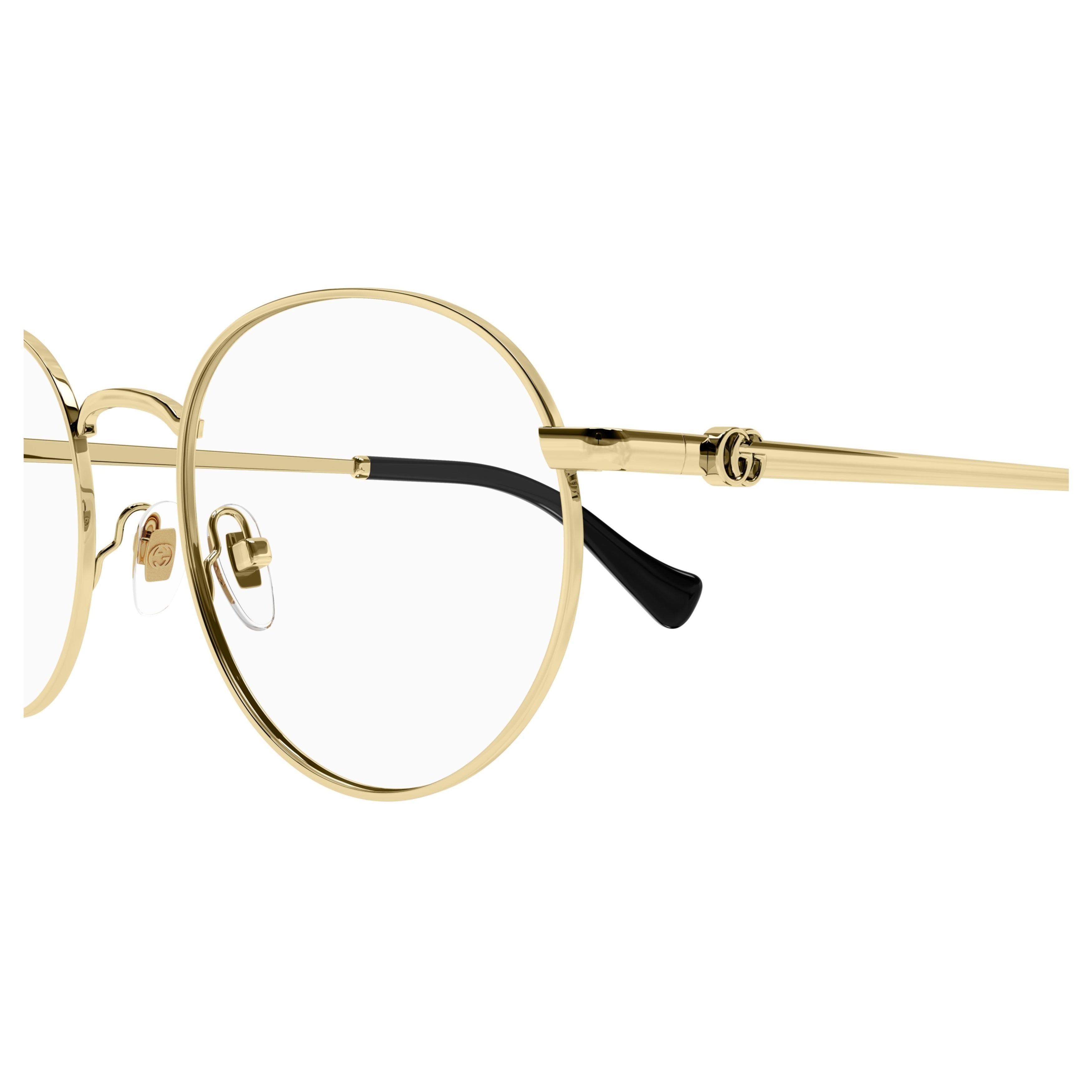 Gg1594o Polished Gold-Finish Round Metal Eyeglasses